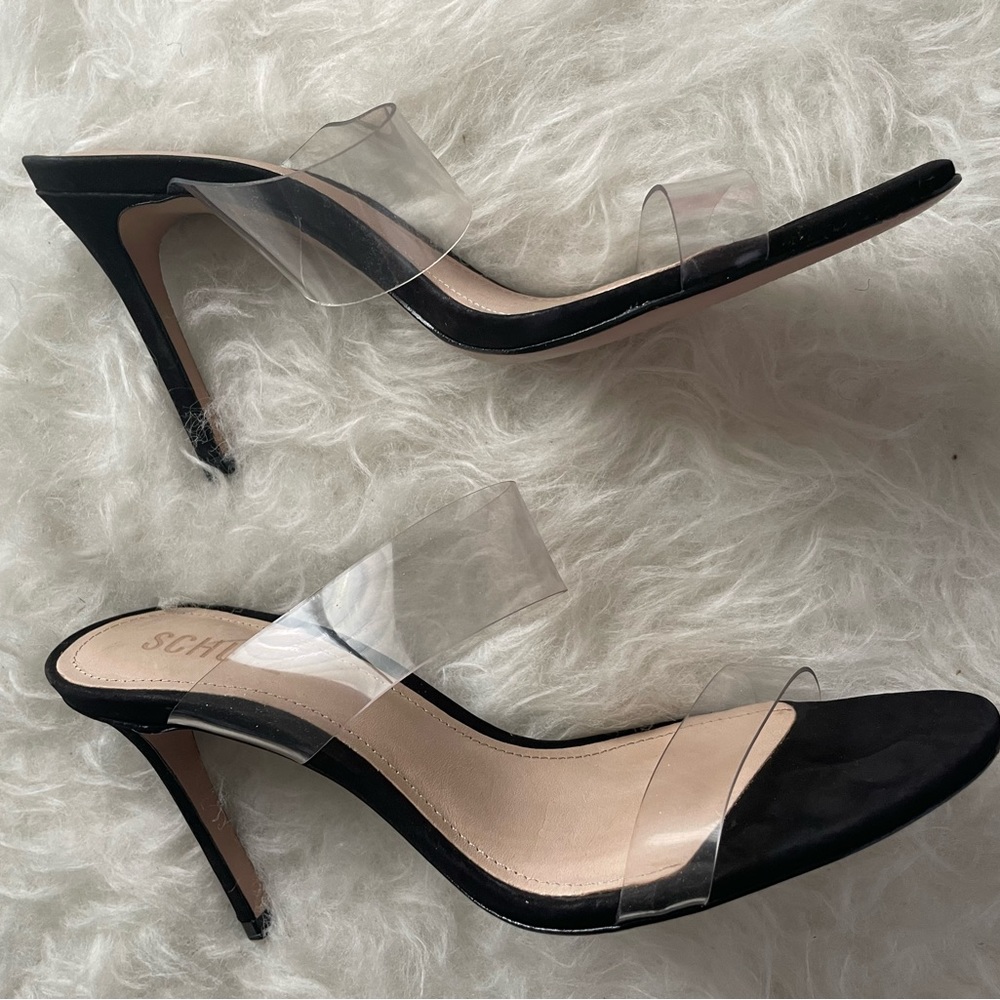 New! Schutz Clear Strap Heels